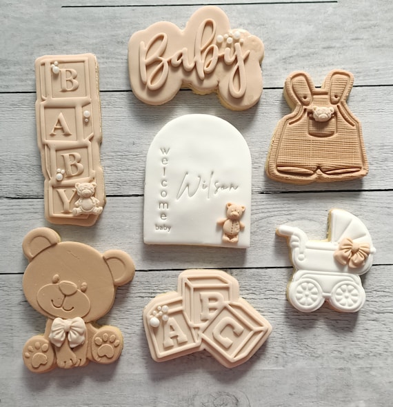 Teddy Bear cookies-Gender Neutral cookies-Boy or Girl-Baby shower cookies-Cookies-Sugar cookies-Cute bear cookies- Baby cookies-Baby Shower