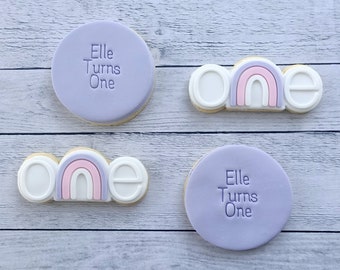 Rainbow first birthday cookies - Rainbow cookies - Boho cookies - First Birthday cookies