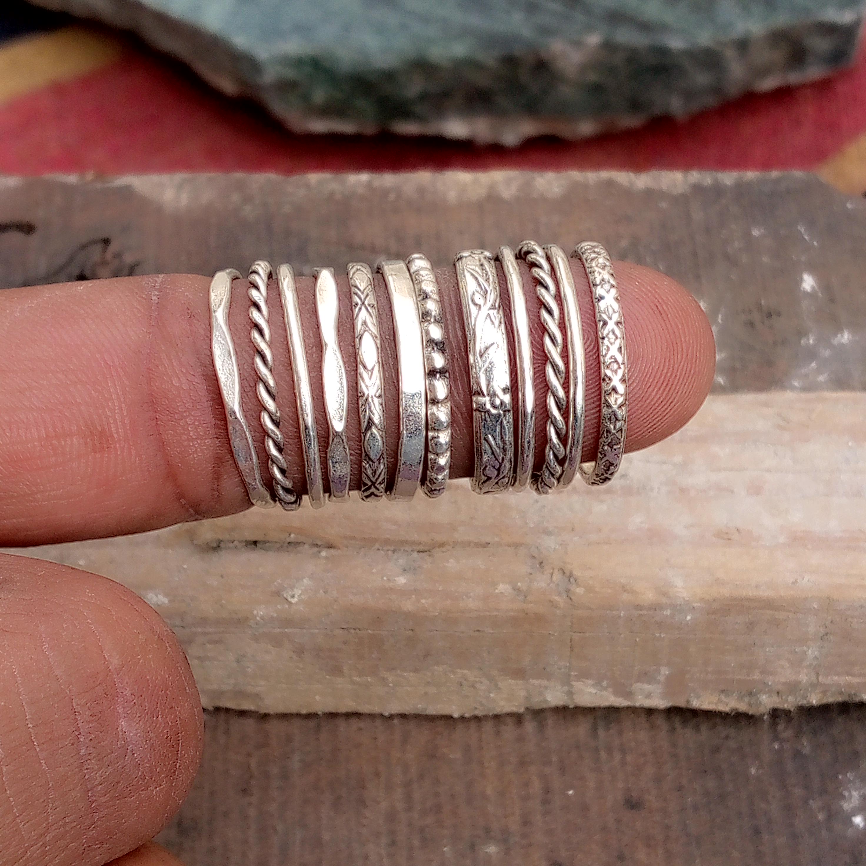 925 Sterling Silver Ring~ Handmade Ring~ 12 Wires Stackable Ring ...