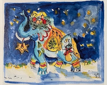 Weihnachtelefant (5 Karten)