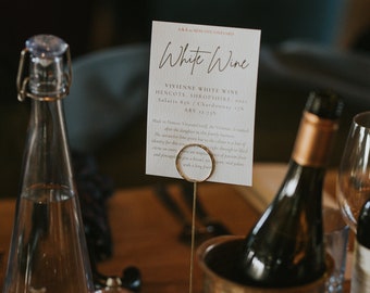 Wine description card