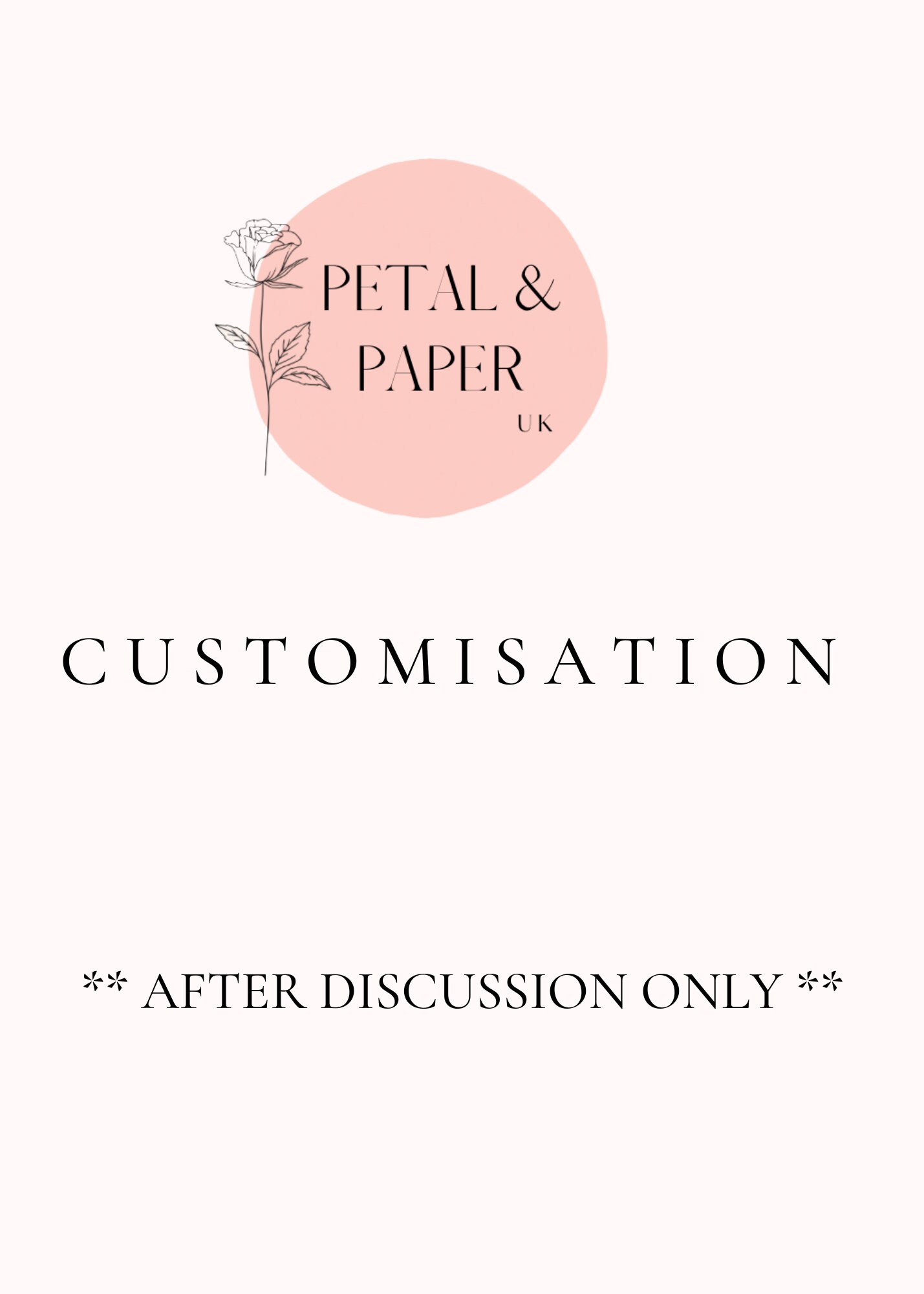 Bespoke customisation fee (after discussion)