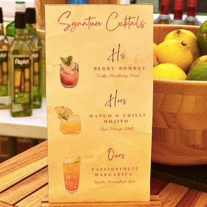 Sangeet cocktail & food menu