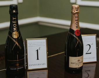 Champagne anniversary bottle wedding guestbook