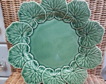 Bordallo Pinheiro Geranium Leaf Plate Made in Portugal