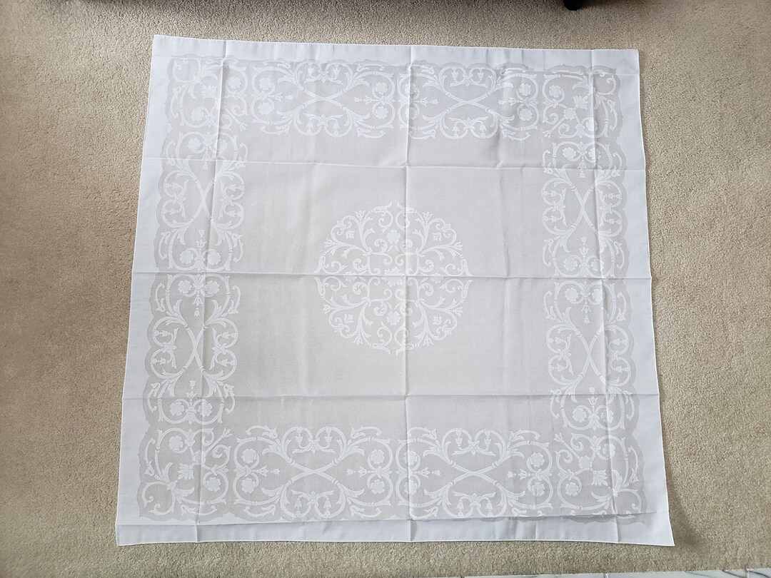Elegant Decorated & Sheer Makylene Spain Square Tablecloth Etsy