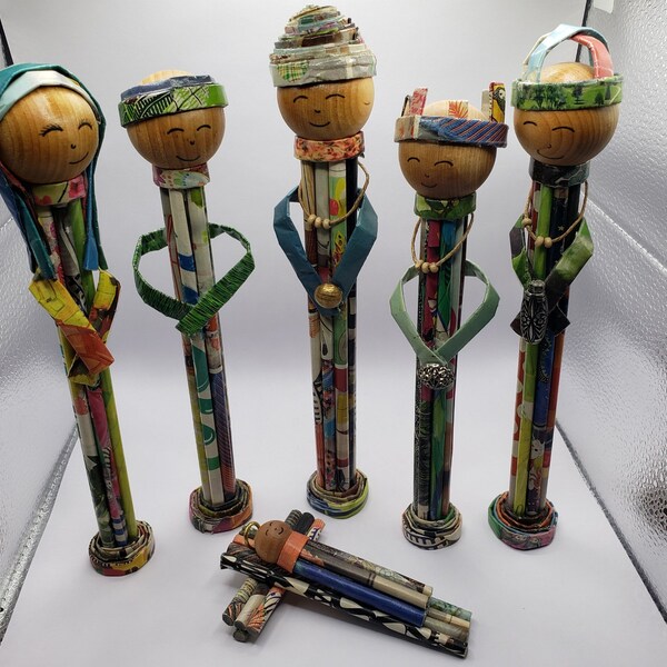 6 Piece Handmade Rolled Paper Nativity