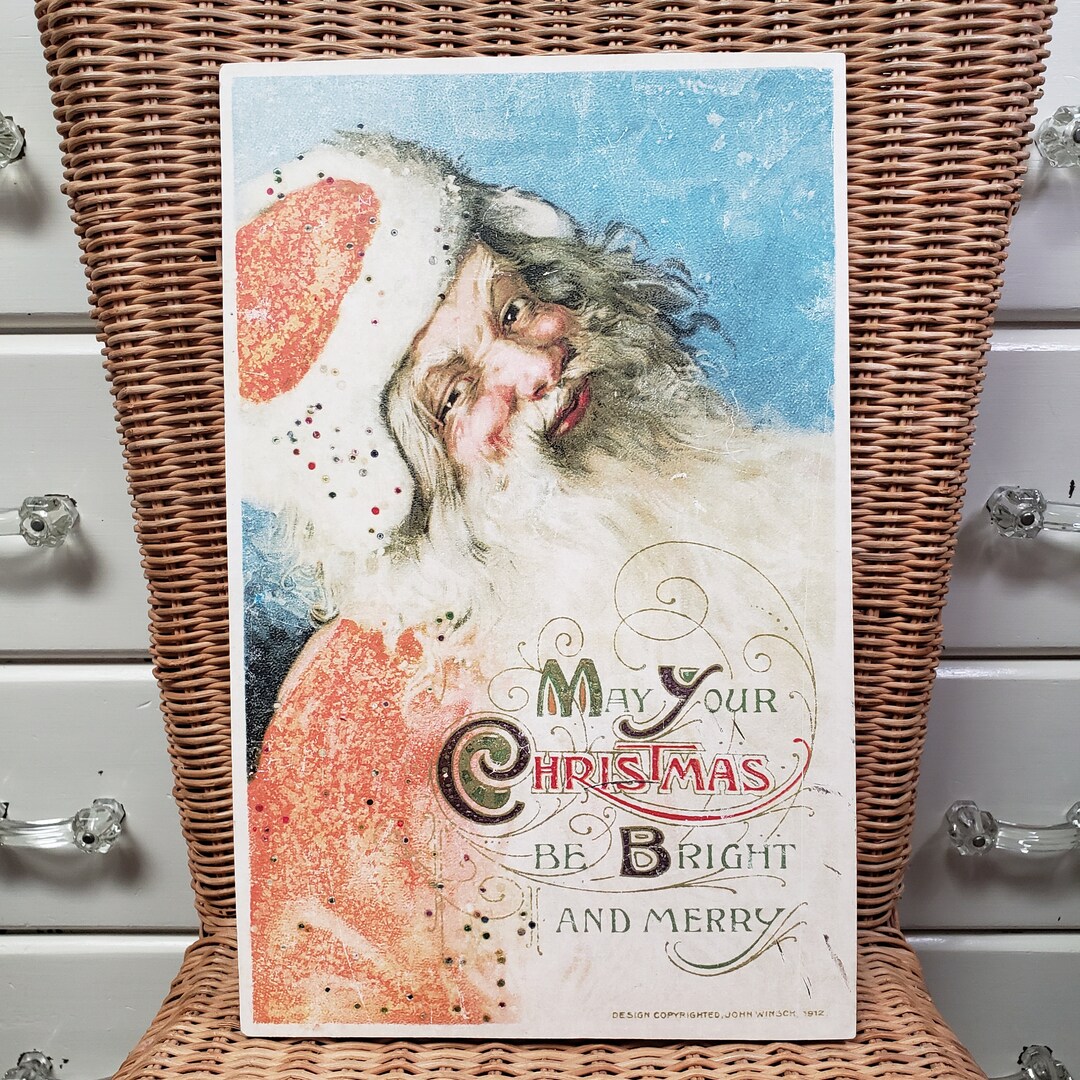 Vintage Santa Wall Hanging Designed From 1912 John Winsch Etsy