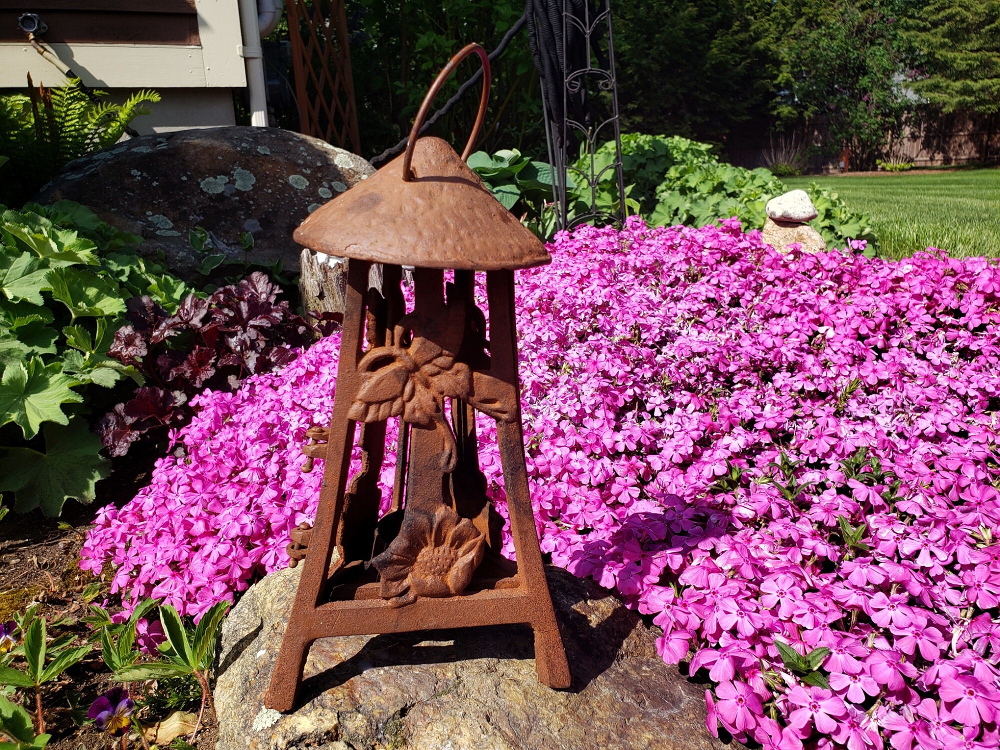 Vintage Art Nouveau Cast Iron Japanese Lantern W/floral & Etsy