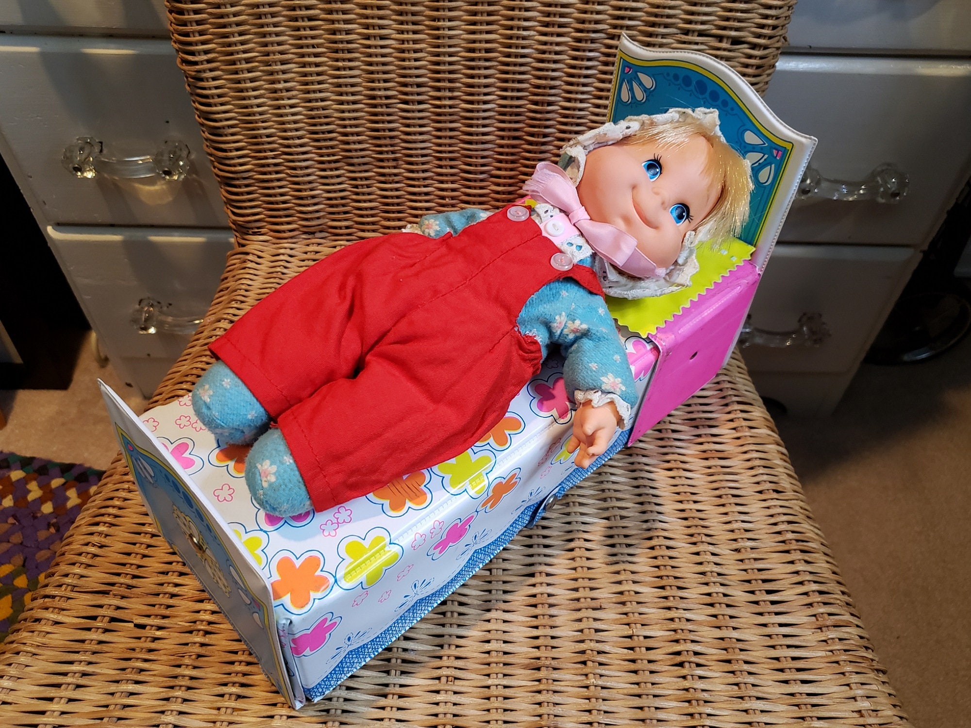 1970's Talking Baby Beans Doll W/beddie Bye Case & Clothes Etsy