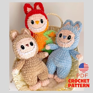 Crochet Labubu Monster Pattern: Amigurumi Plush Toy (PDF Tutorial + Video Tips