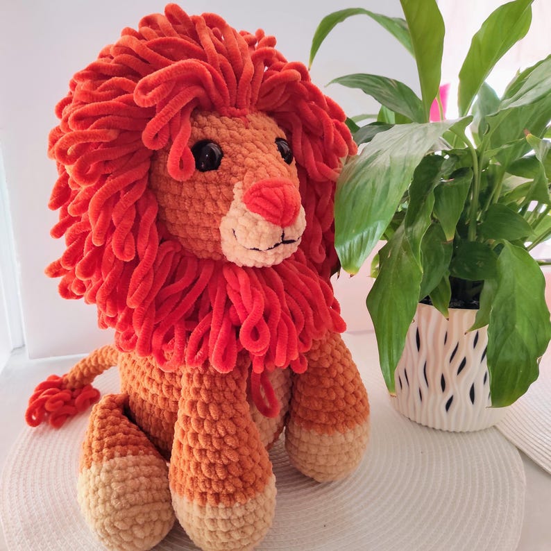 Lion Crochet Pattern, DIY Lion King Crochet Stuffed Toy, Simba