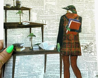 Book Bird - framed art print