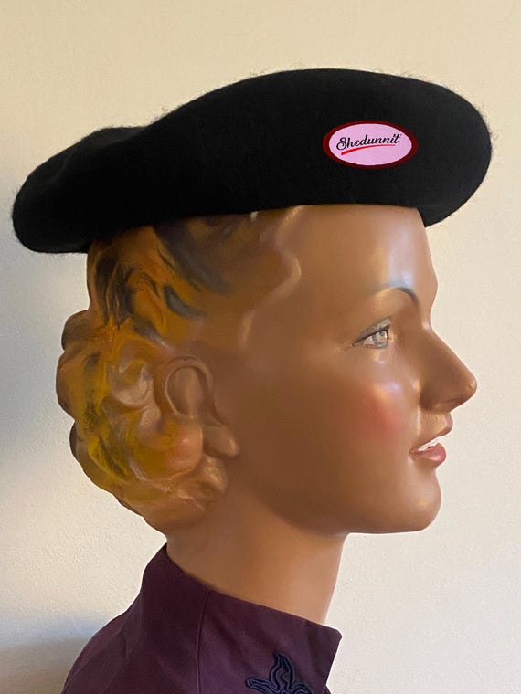 100% Wool Beret  Shedunnit Logo