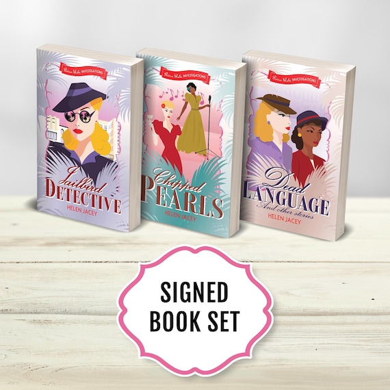 Signed Elvira Slate 1940s Detective Book Bundle - Helen Jacey