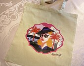100% Cotton Tote Bag 1940s female detective Eco friendly shopping bag Bag for life