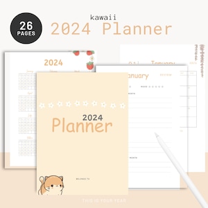 Cute Kawaii Digital Planner Calendar For Ipad, Desktop, Printables | Goodnotes | Life Planner | Japanese Planner