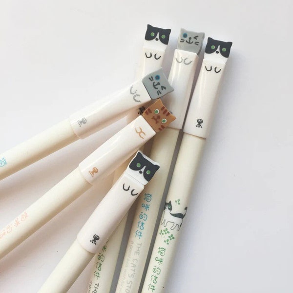 Kawaii Kitty Pen Pack! Korean / Japanese Black Ink Liners