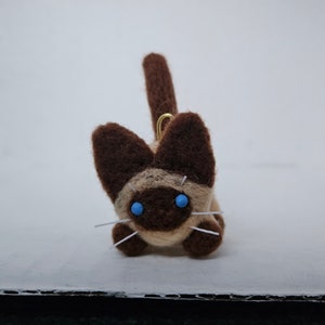 Siamese felted cat
