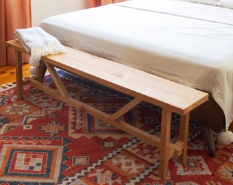 Rustic Wooden Bench Natural Wood Bench Wooden Bench Indoor Dining Bench Wood