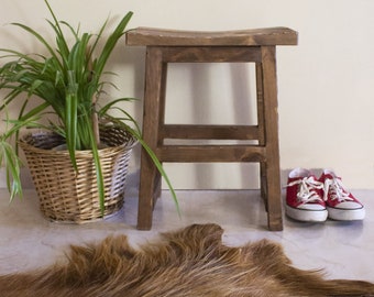 Stool Wood Tumbled