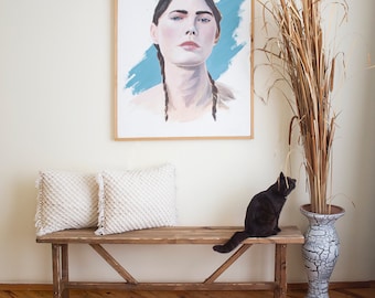 Rustic Wooden Bench Natural Wood Bench Wooden Bench Indoor Dining Bench Wood