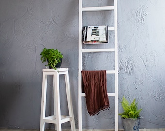 Blanket Ladder , Decorative Ladder , Rustic Wood Ladder, Clothes Ladder, Clothes Rack, Towel Rail