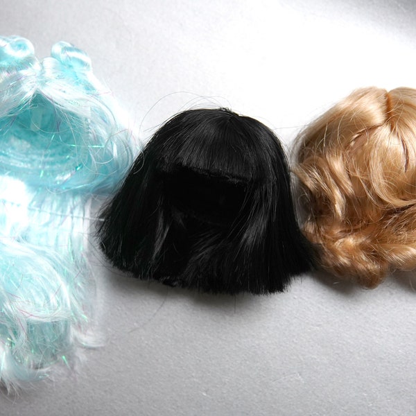 Dolls Wig Extensions Hair for dolls. Blue and Blond wig for 4-4.5 cm diameter dolls head 12 inch, 16 inch 11 inch dolls, toys and other