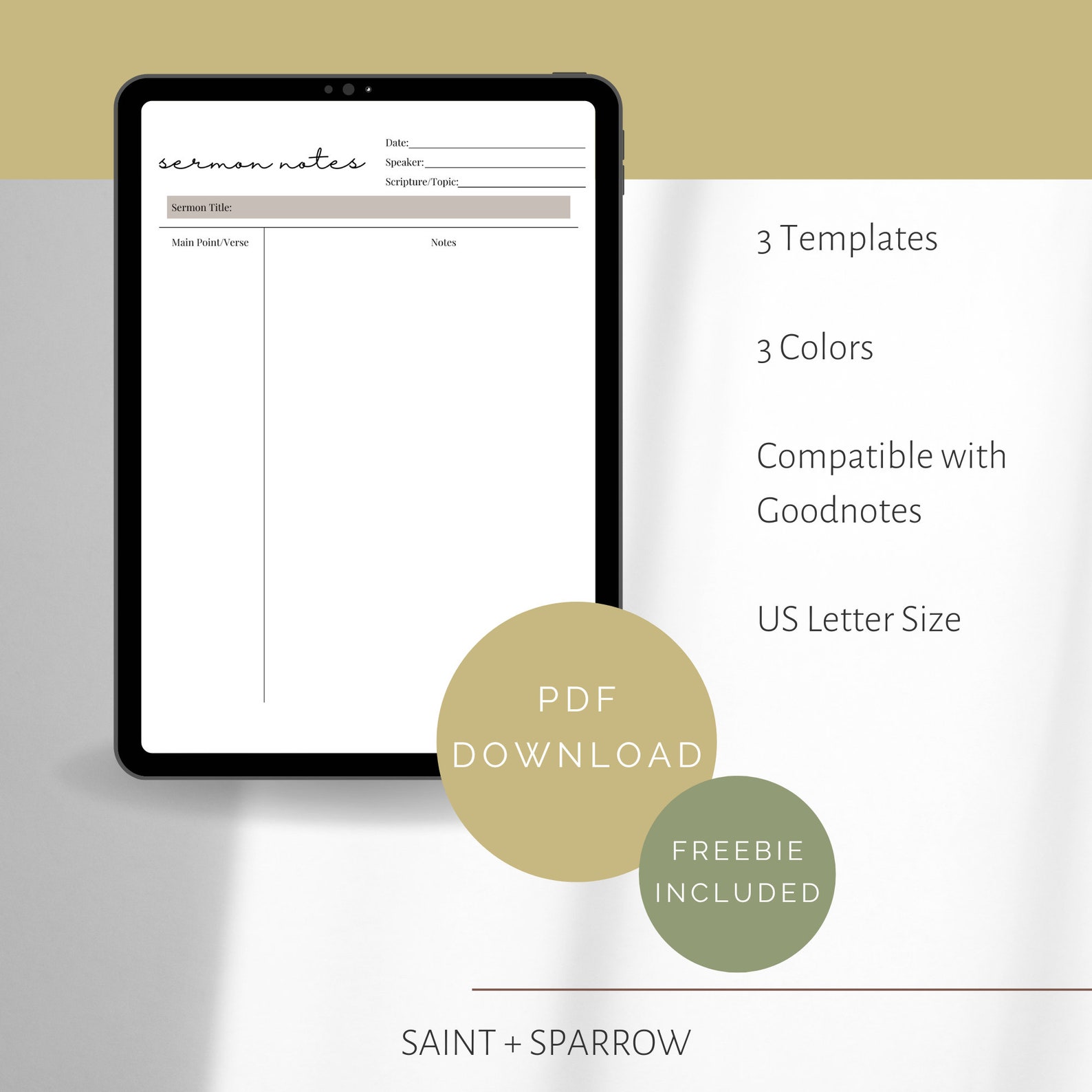 Sermon Notes Sermon Notes Printable Sermon Notes Journal Sermon Journal ...