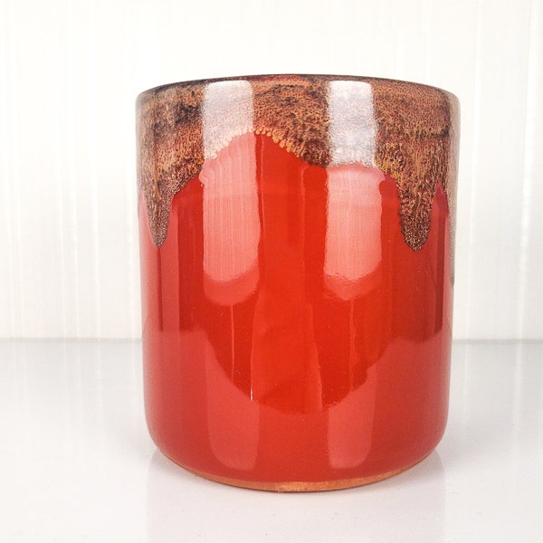 Handmade Ceramic Coffee Tumbler, Copper Gleam Glaze, VESTA 11oz
