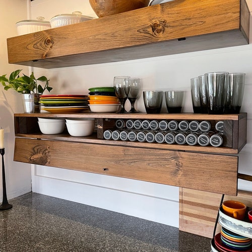 Floating Shelves With Storage Etsy