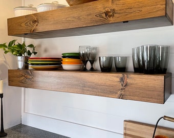 Floating Shelves with Storage