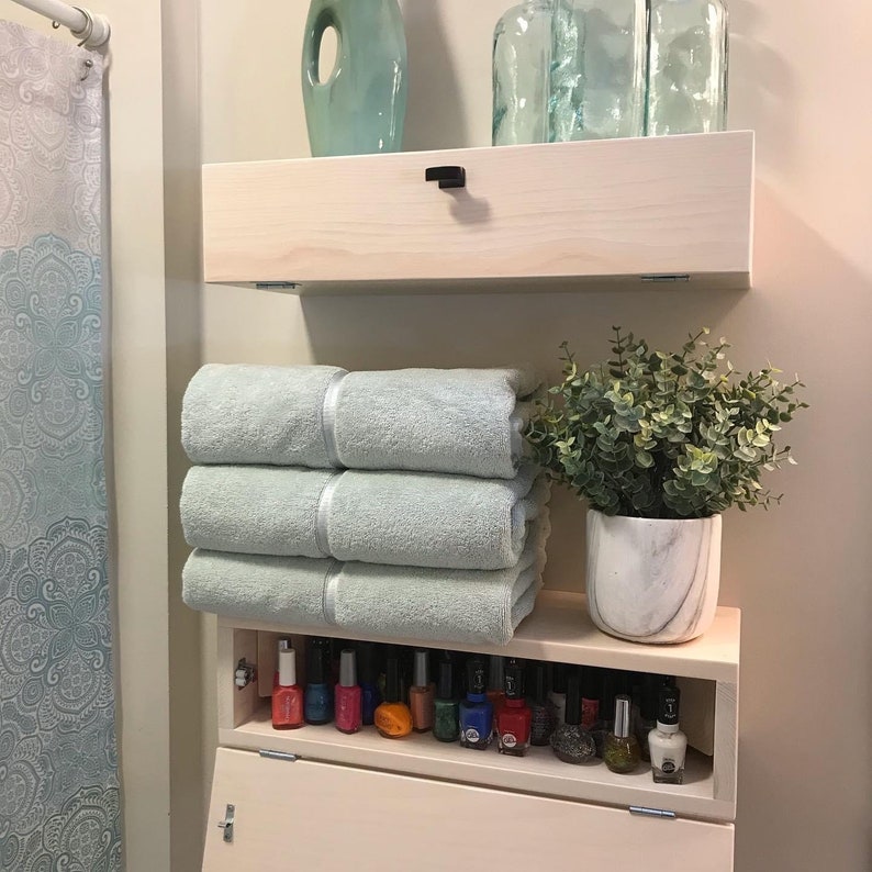 Floating Shelves With Storage Etsy