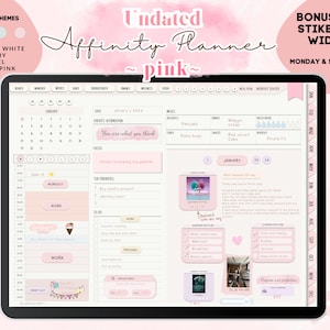 Undatierter Rosa Digitaler Planer, Ipad Planer, Goodnotes Planer 2025, Rosa Farbplaner, Niedlicher Planer, ästhetischer Rosa iPad Digitaler Planer