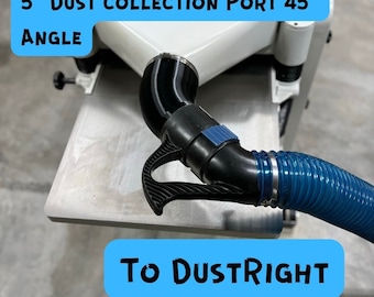 5" Angled DC Adaptor to Rockler Dust Right Quick Change 20" Planer Jet/Grizzly/Powermatic