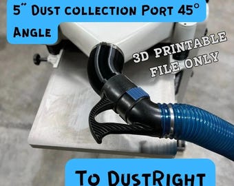 5&quot; Angled DC Adaptor to Rockler Dust Right Quick Change 20&quot; Planer Jet/Grizzly/Powermatic 3D Printable File Only