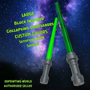Large Block Inspired Lightsaber 3D Printed