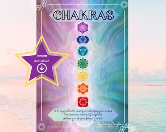 Chakra balancing book • yoga / EFT tapping / crystals / meditation / food suggestions for balancing chakras • 35 day program
