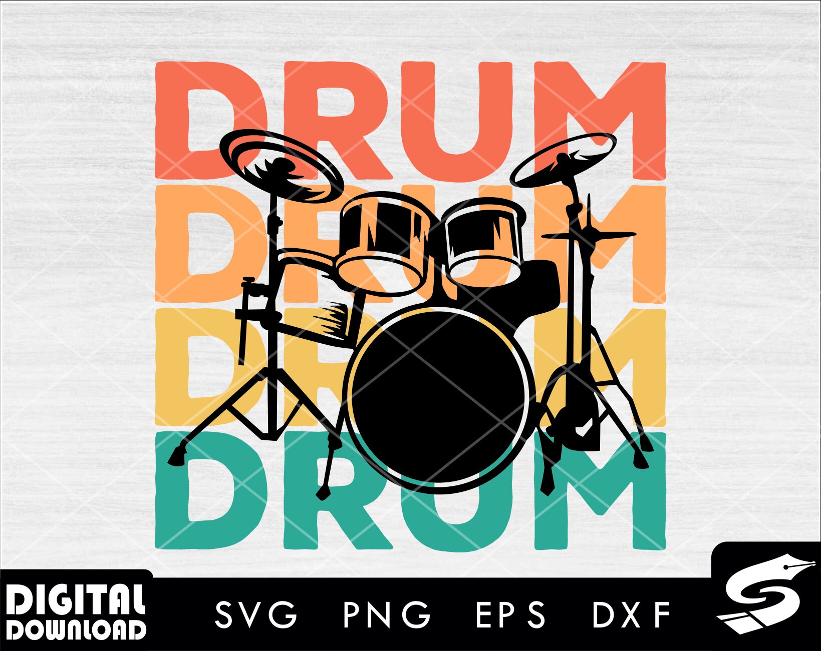 Drum Set SVG, Drummer SVG, Drummer Png, Drummer Silhouette, Drum Svg ...