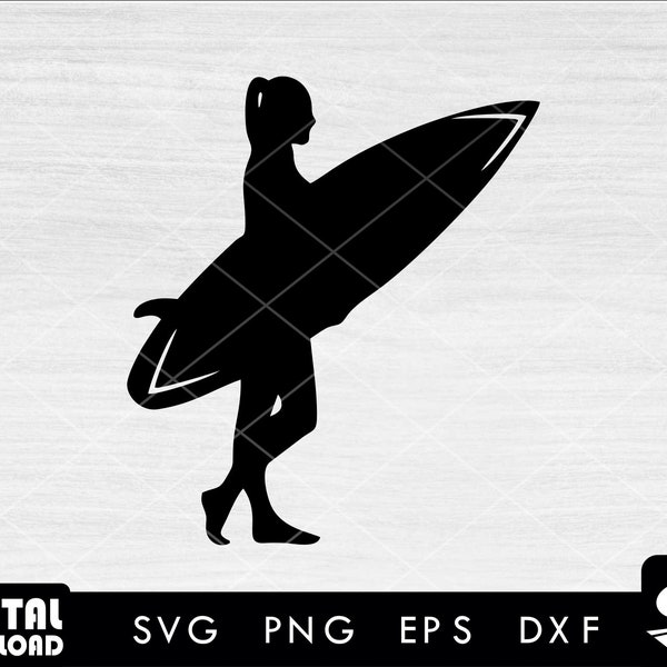 Surfer girl SVG, surfing SVG, surf svg, surfboard svg, surfer svg, for surfing lovers