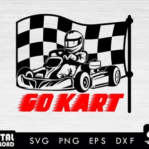 Go kart finish flag 2 svg, kart racing svg, go kart racer svg, for go kart lovers