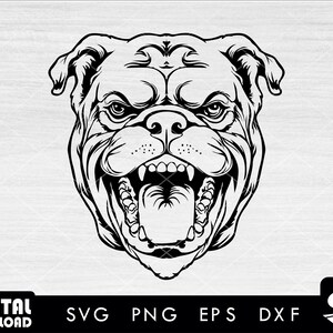 Fierce bulldog svg, bulldog svg, dog svg - Instant Download-Digtal files for dog lovers design for cricut, svg, eps, dxf, png