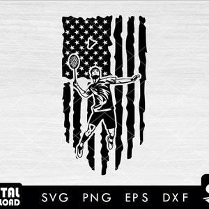 American distress flag Badminton #02 svg, Badminton player svg, sports svg - Instant Download-Digtal files for cricut, svg, eps, dxf, png