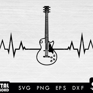 Heartbeat guitar svg, guitar svg, electric guitar svg, music svg, acoustic guitar svg, for guitar lovers