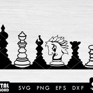 Chess pieces svg, Chess svg, Sports svg - Instant Download-Digtal files for chess design for cricut, svg, eps, dxf, png