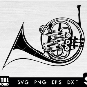 French horn SVG, french horn clipart, french horn cut file, french horn clip art, musical instrument, for french horn lovers