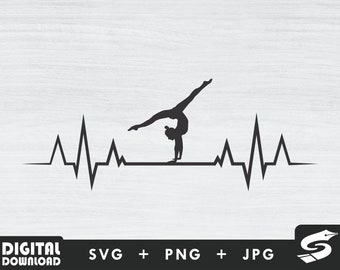 Hjärtslag gymnastik svg, gymnastik svg, gymnastik mamma svg, gymnastik png för gymnastikälskare