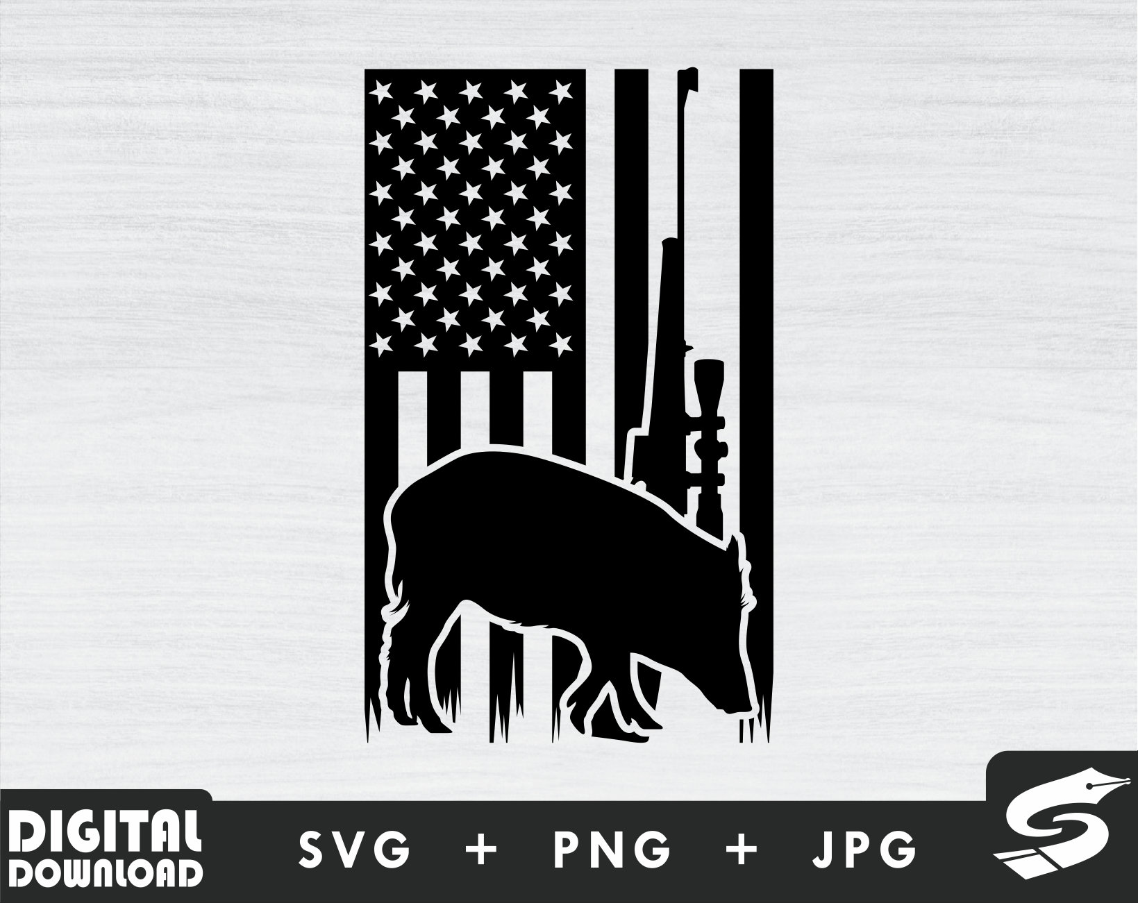 USA Boar Hunting Svg, Hog Hunting Svg, Hog Hunter Svg, Wild Hog Svg