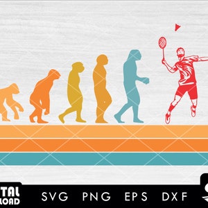 Badminton Evolution svg, Badminton player svg, sports svg - Instant Download-Digtal files for cricut, svg, eps, dxf, png