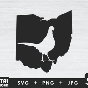 OHIO peasant hunting map svg, pheasant svg, hunting svg, hunting season svg, pheasant hunter